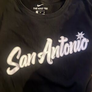 “San Antonio” Spurs Nike Black Dri-FIT Tee
